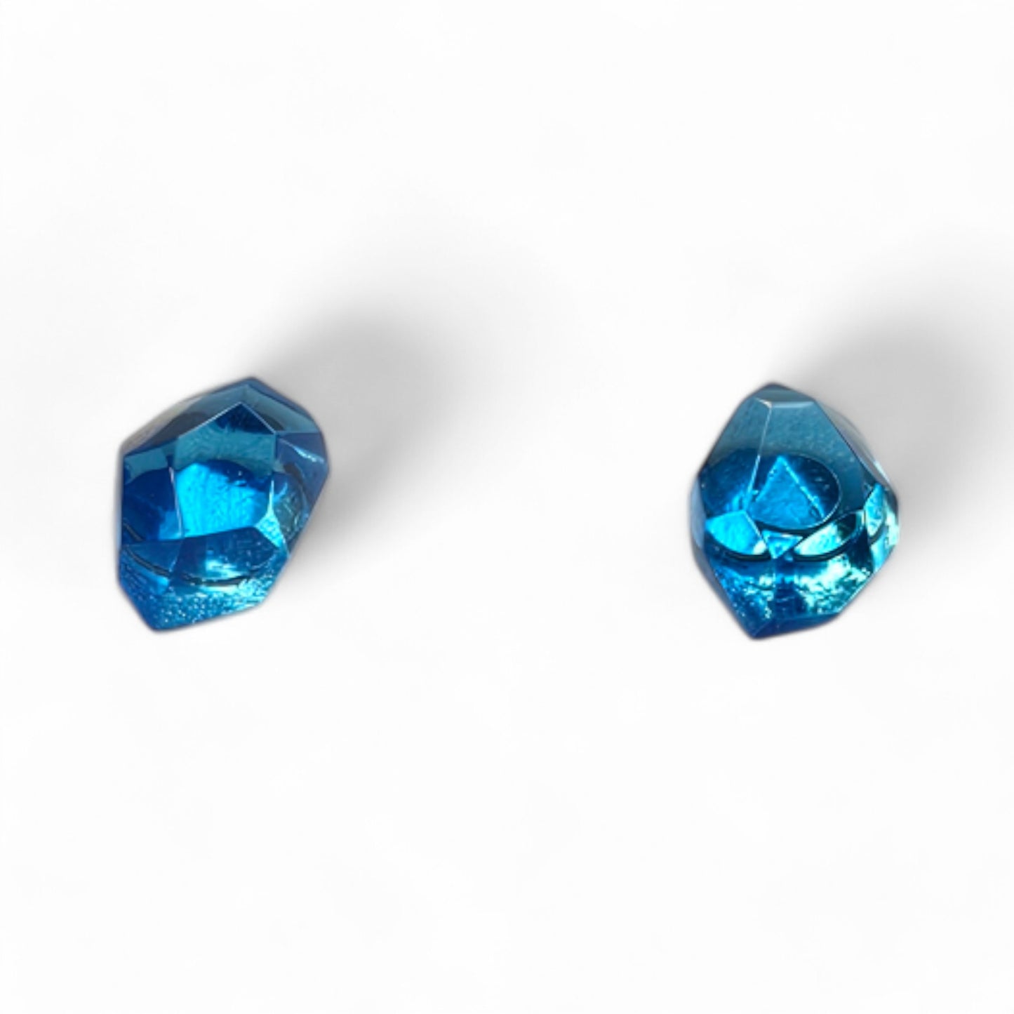 Faceted Gem Studs - Copper Blue