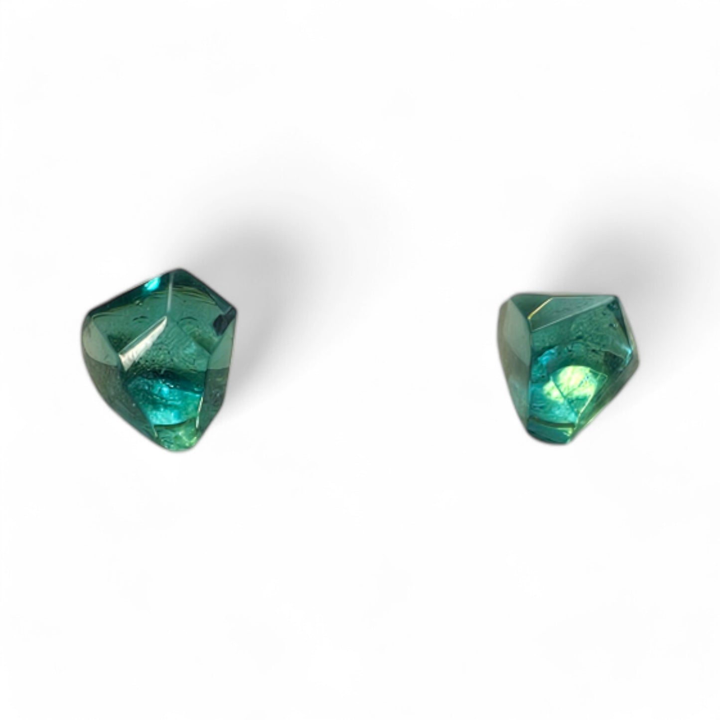 Faceted Gem Studs - Green