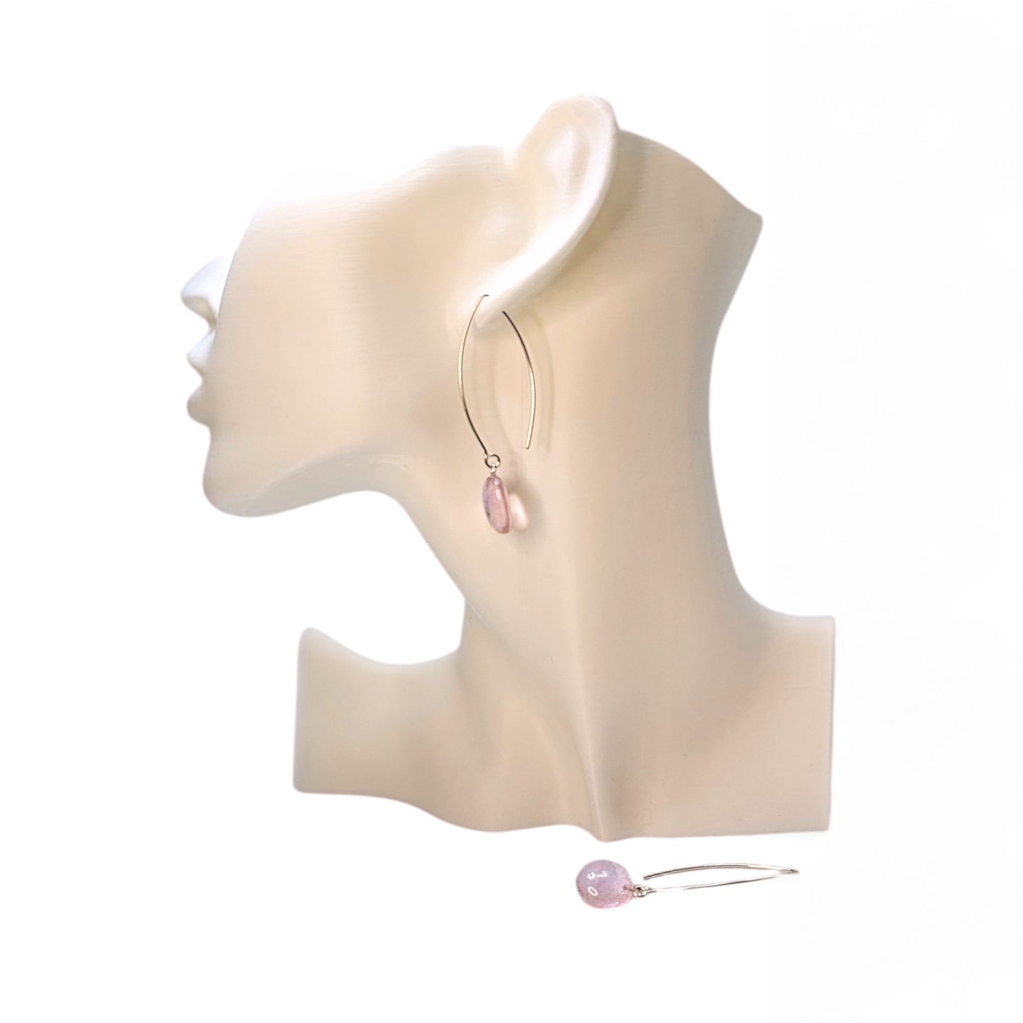 Lollipop Marquise Earrings - Morganite Pink
