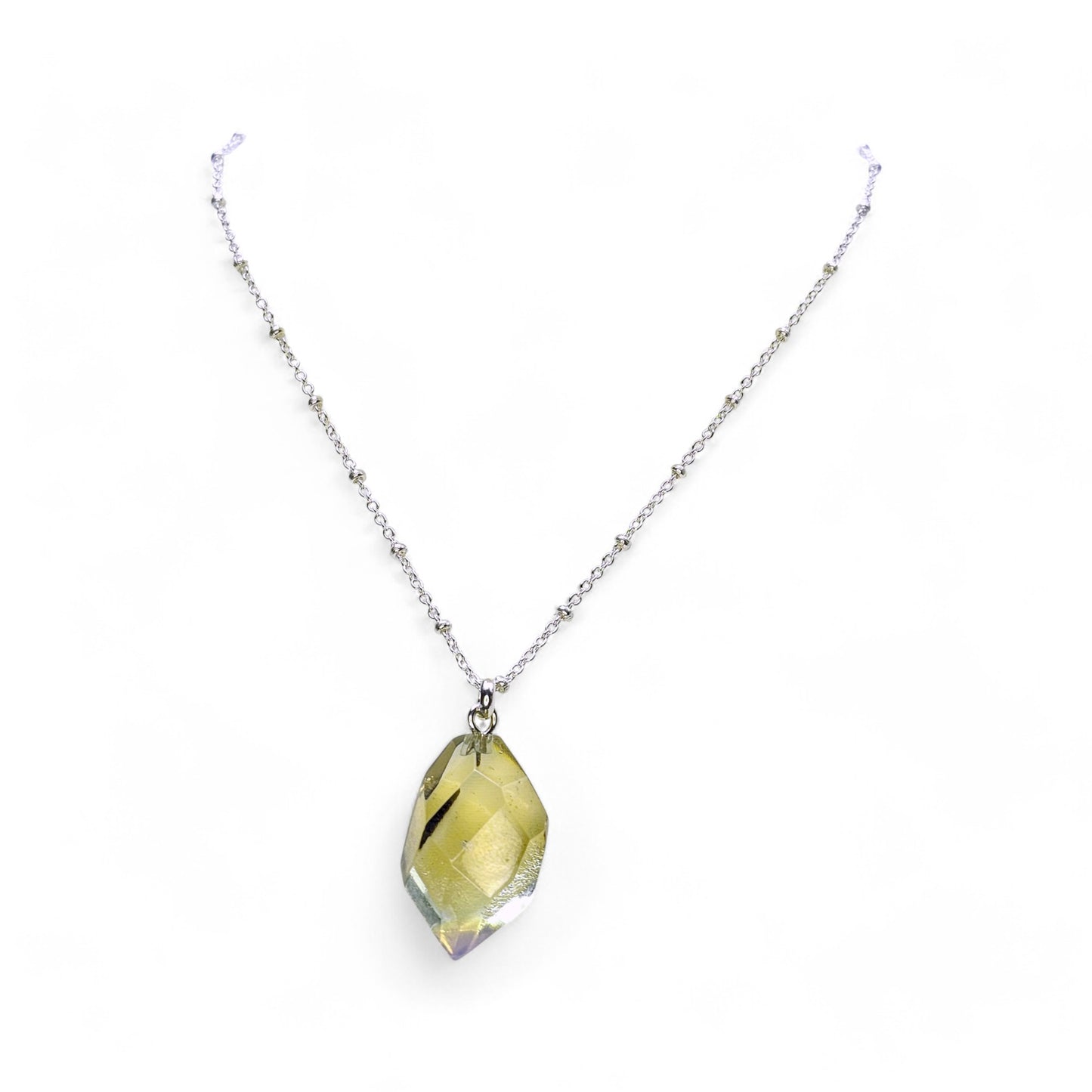 Faceted Satellite Necklace - Bronze / Opaline