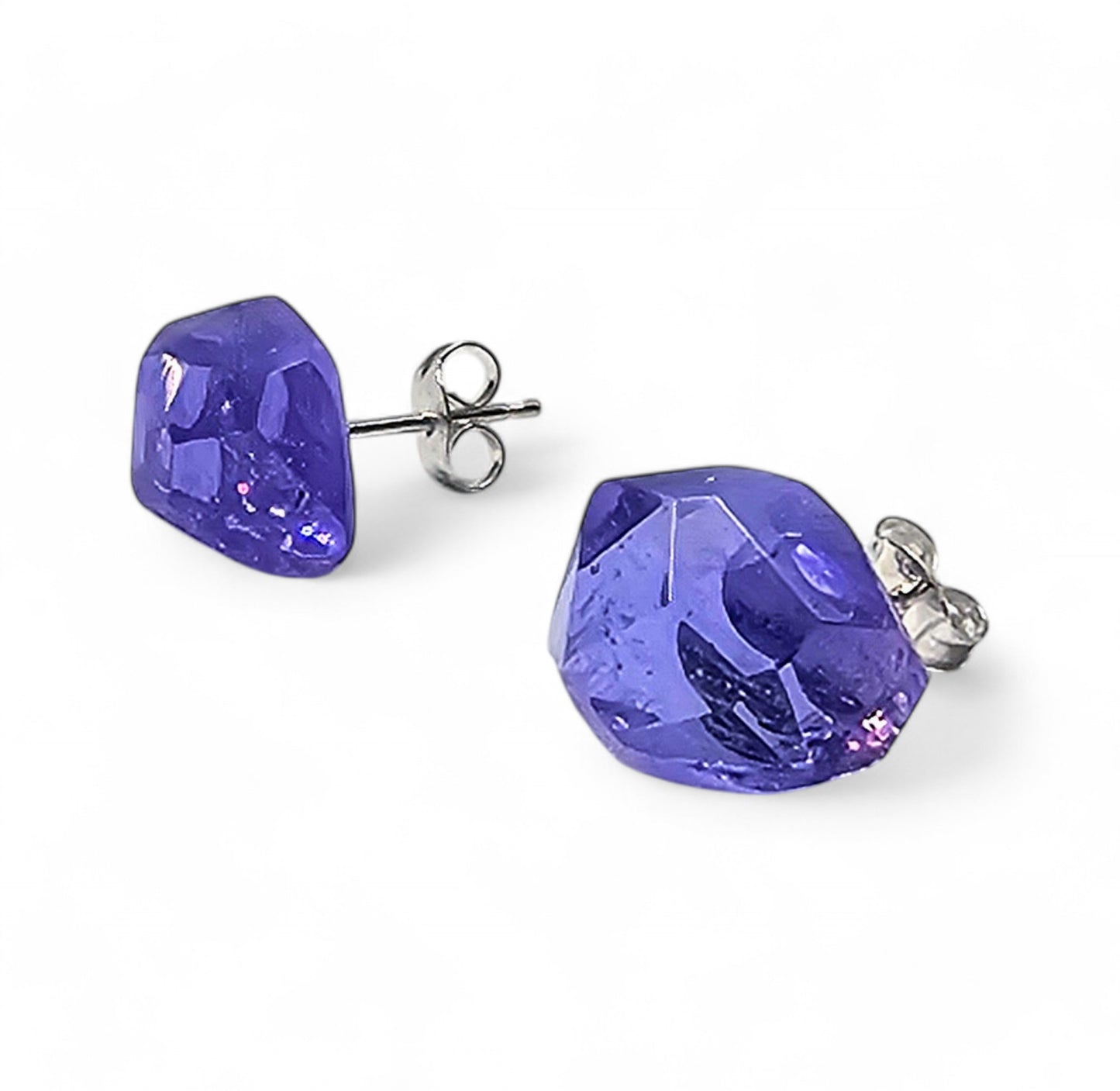 Faceted Gem Studs - Amethyst