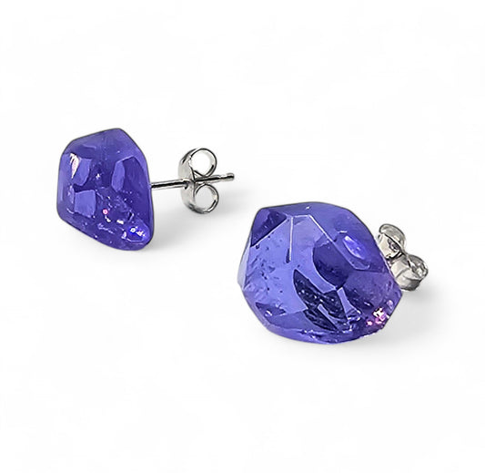 Faceted Gem Studs - Amethyst
