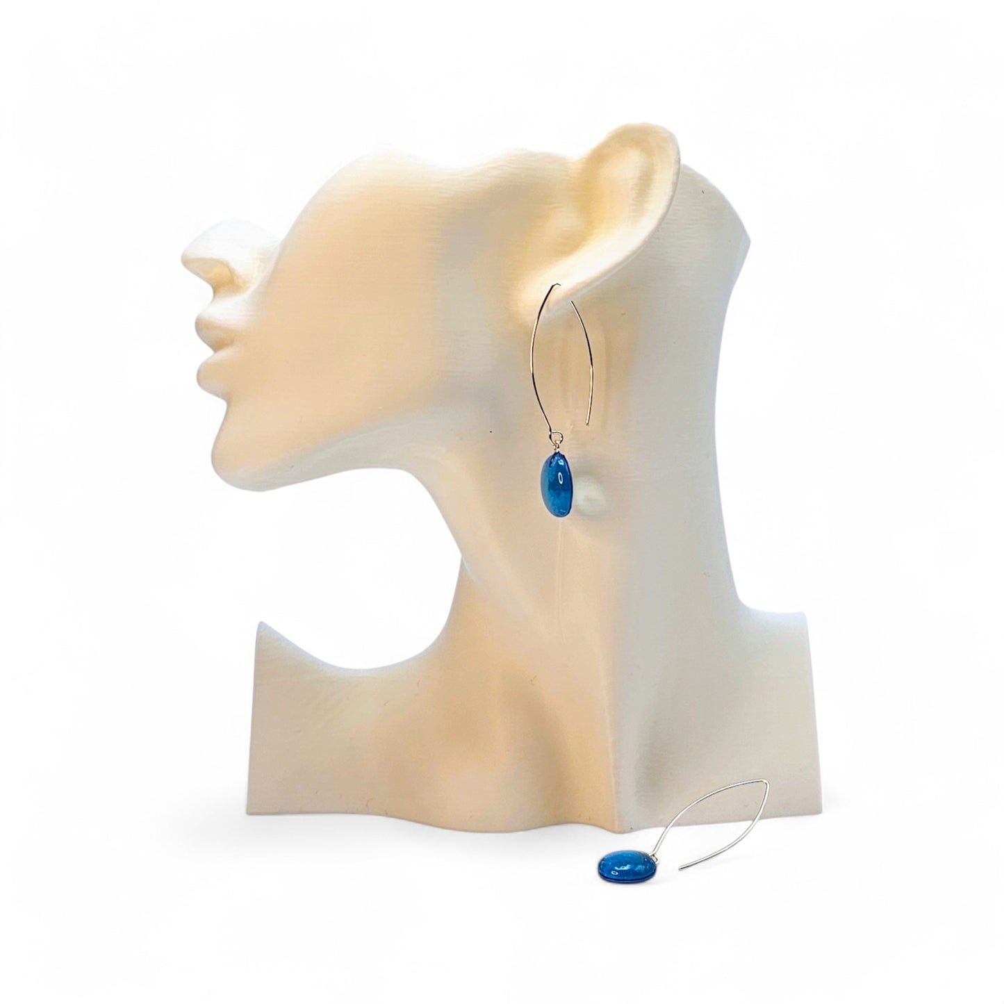 Lollipop Marquise Earrings - Copper Blue