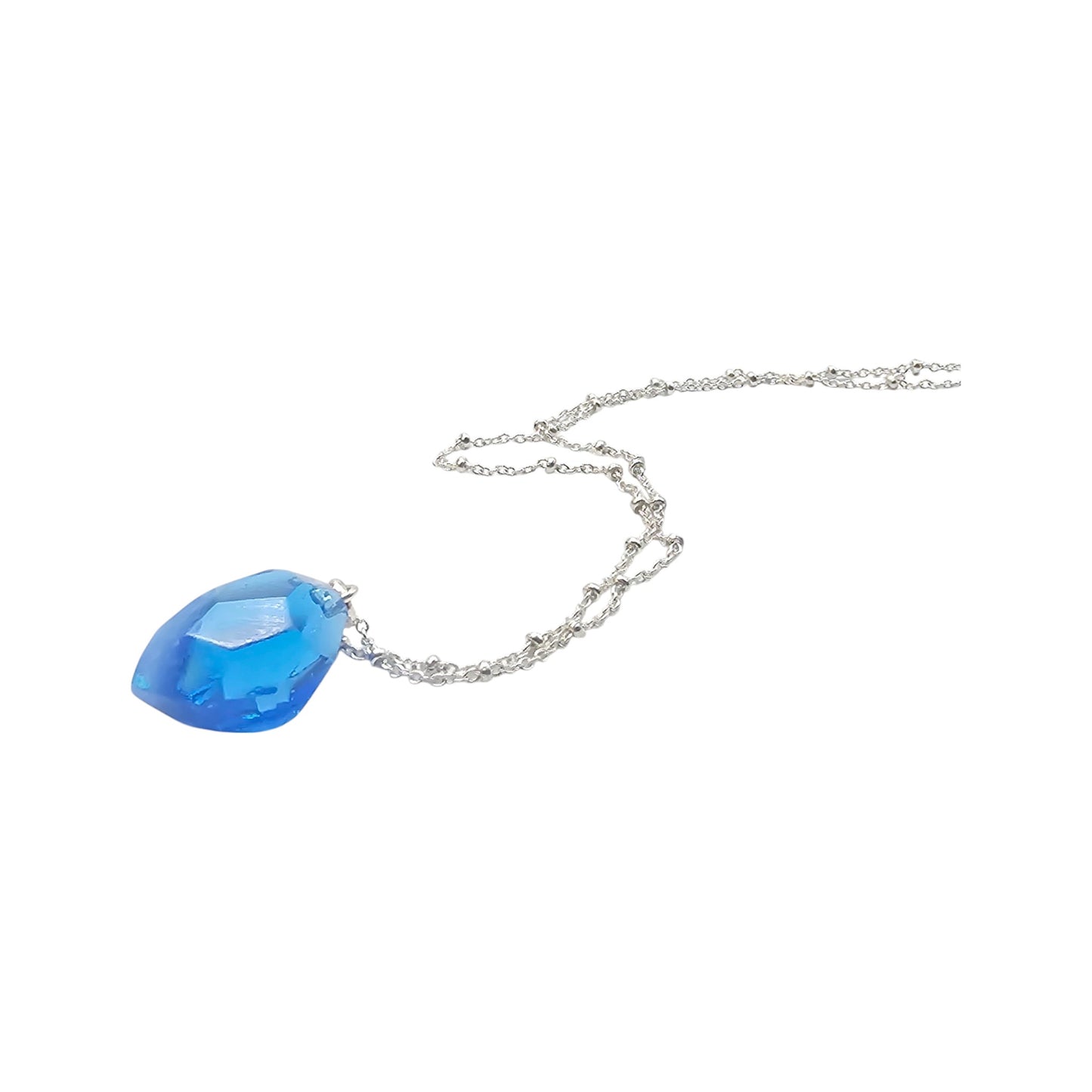 Faceted Satellite Necklace - Copper Blue / Opaline