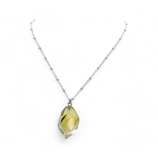 Faceted Satellite Necklace - Bronze / Opaline