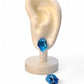 Faceted Gem Studs - Copper Blue