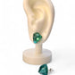 Faceted Gem Studs - Green